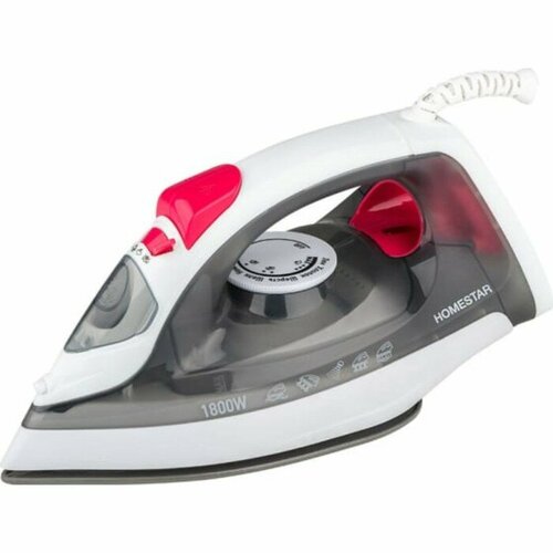 миксер homestar hs 2004 белый серый Утюг HomeStar HS-4012, 1800 Вт, тефлоновая подошва, 190 мл, бело-серый