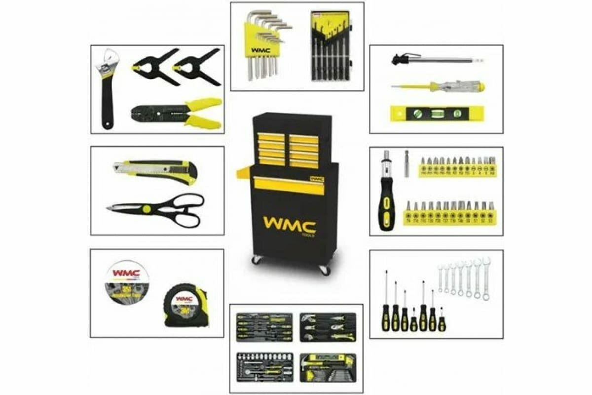 Тележка инструментальная с набором инструментов 257 предметов WMC TOOLS WMC-WMC257