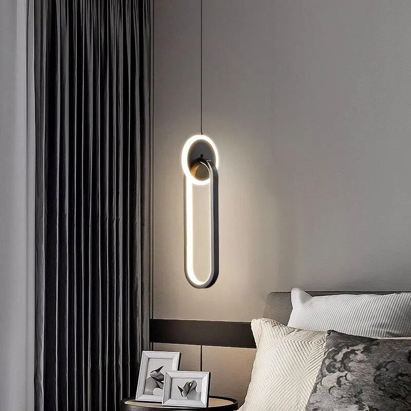 фото Светильник подвесной светодиодный черный