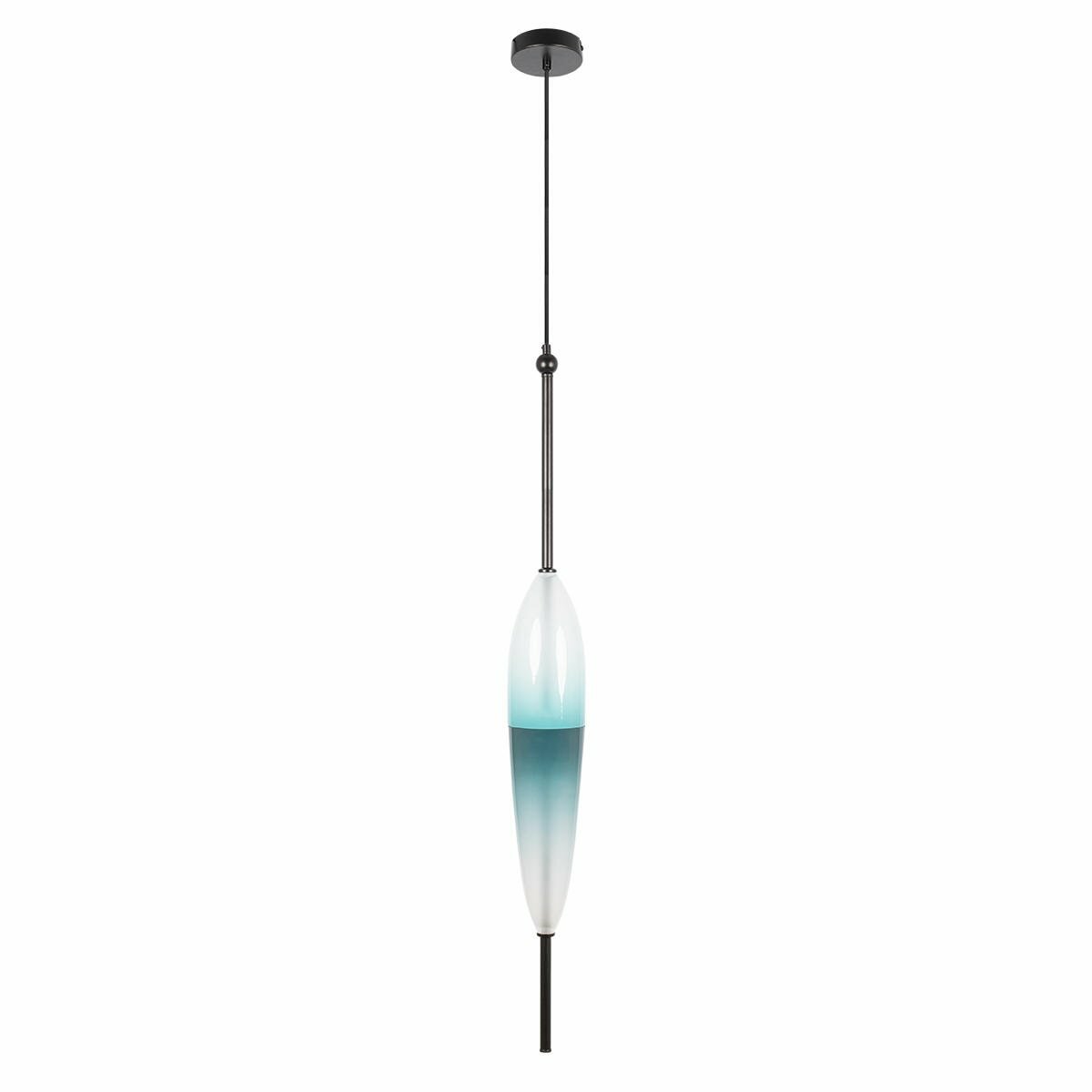 Подвесной светильник Loft IT Venice 10223/C Blue, Светодиодная, LED, Стекло/Синий, Металл/Черный, Современный, На кухню, На потолок, Овал, Испания