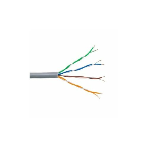 Bion Cable Кабель витая пара Bion BCL-U5451-101 U/UTP, кат.5e, 4x2x0,51мм AWG 24, CCA, одножильный, PVC, для внутренней прокладки, 305м, серый