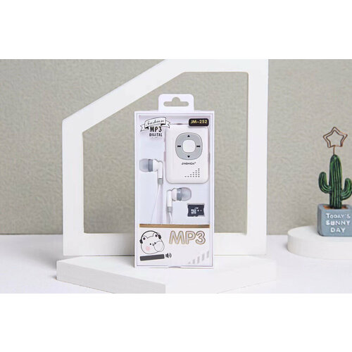 Музыкальный плеер с наушниками MyPads JM252 MP4MP3 белый с радио для студента школьника мальчика 178000₽
