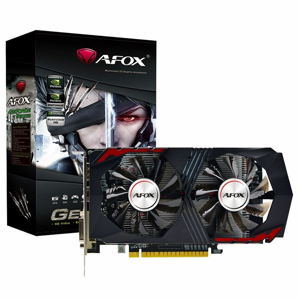 фото Видеокарта Afox GTX1050Ti 4GB GDDR5 128BIT DVI HDMI DP ATX DUAL FAN