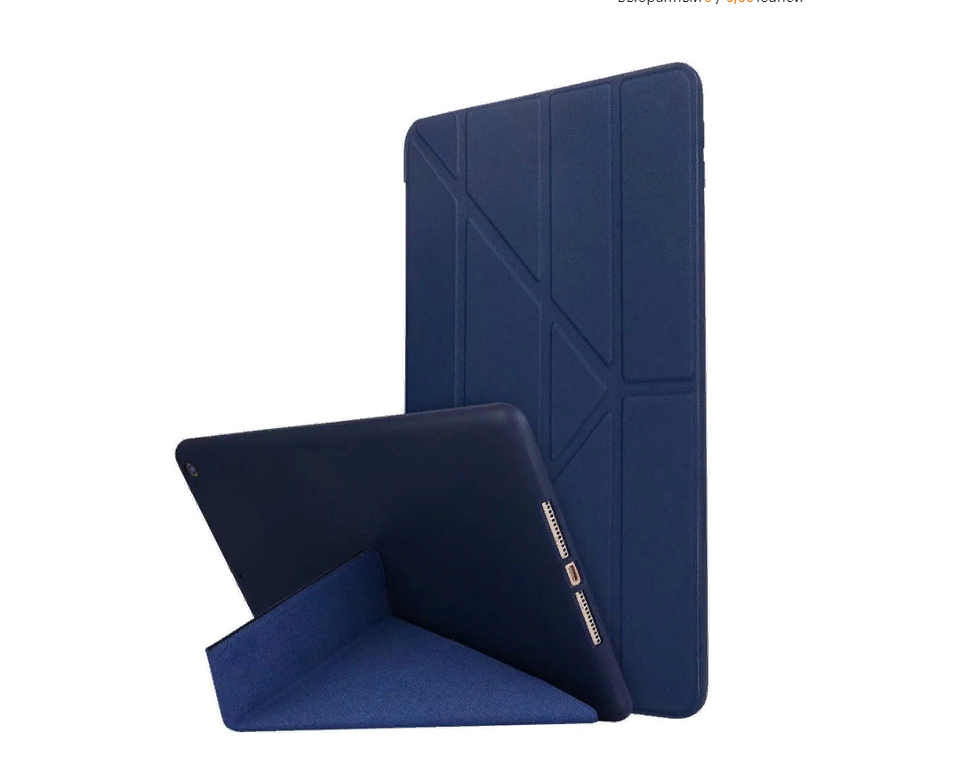 Ультра-тонкий чехол-обложка MyPads для iPad Pro 2 10.5 A1701 A1709 iPad Air 3 (2019) с дизайном Оригами синий кожаный с функцией смарт включения-в.
