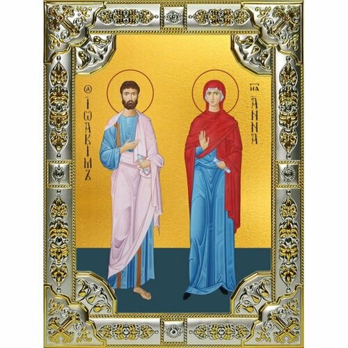 Икона Иоаким и Анна 18 х 24 со стразами, арт вк-5587