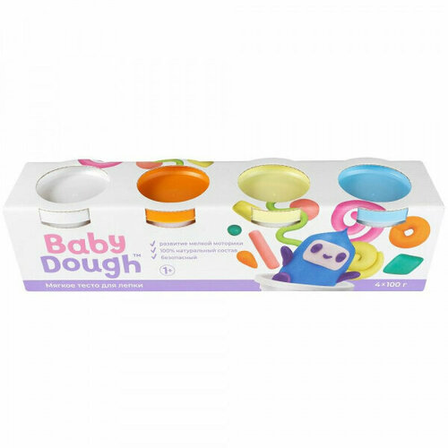 Тесто для лепки BabyDough набор 4 цвета № 4