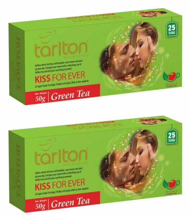 Tarlton Чай зеленый, Kiss for Ever, 25 шт, 2 уп