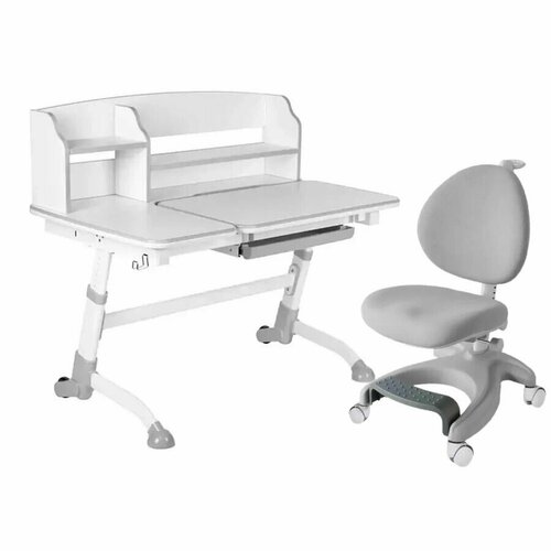 Комплект FunDesk парта Amare II Grey + кресло Cielo Grey