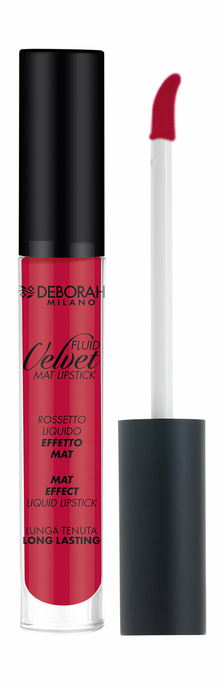 DEBORAH MILANO Помада для губ матовая жидкая Fluid Velvet Mat Lipstick, 4,5 г, 21 Красный мак