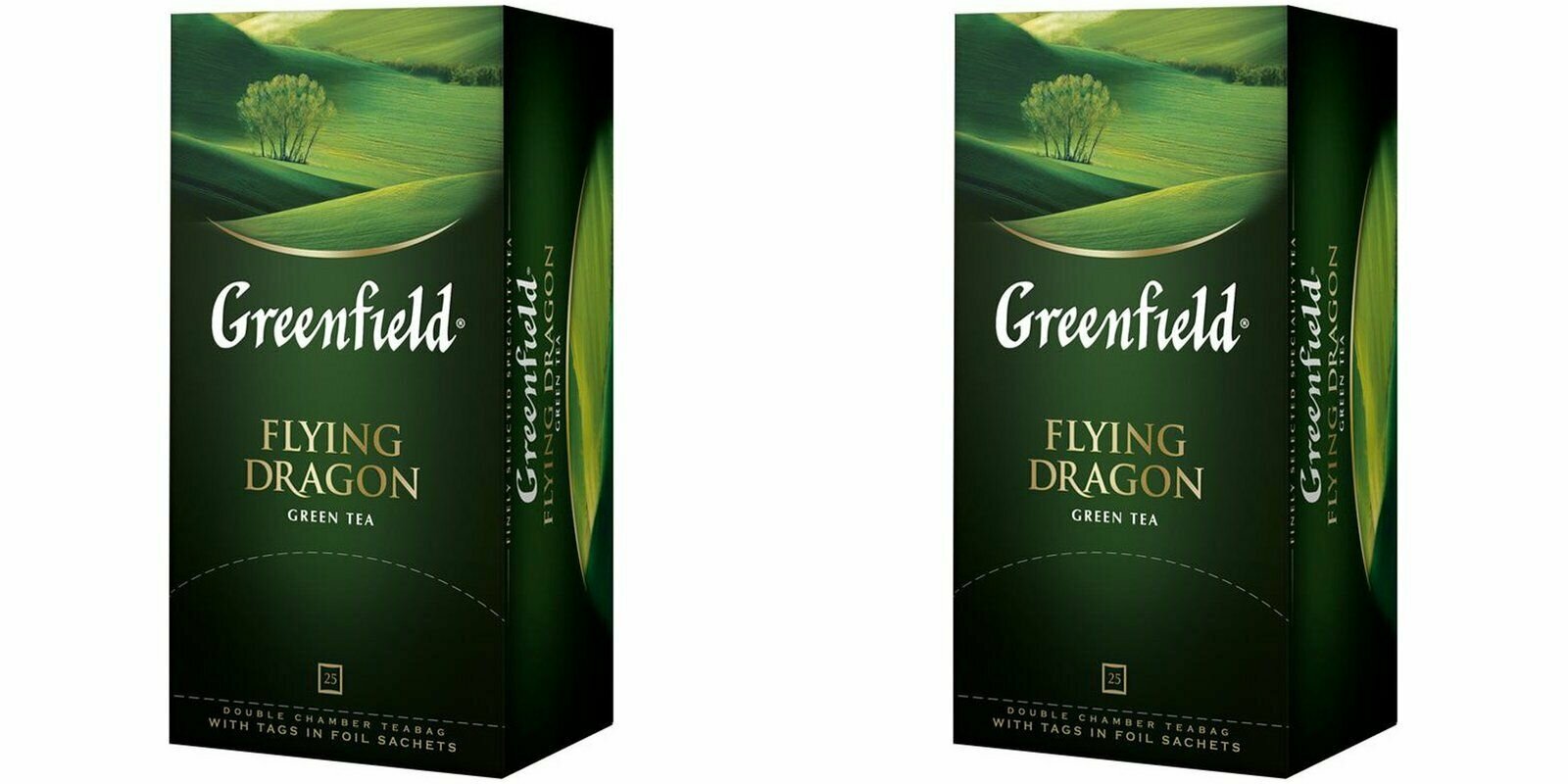 Чай зеленый Greenfield Flying Dragon, 2 упаковки по 25 пакетиков