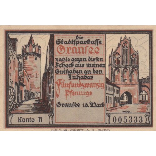 германия веймарская республика эберсвальде 25 пфеннигов 1921 г Германия (Веймарская Республика) Гранзе 25 пфеннигов 1921 г.
