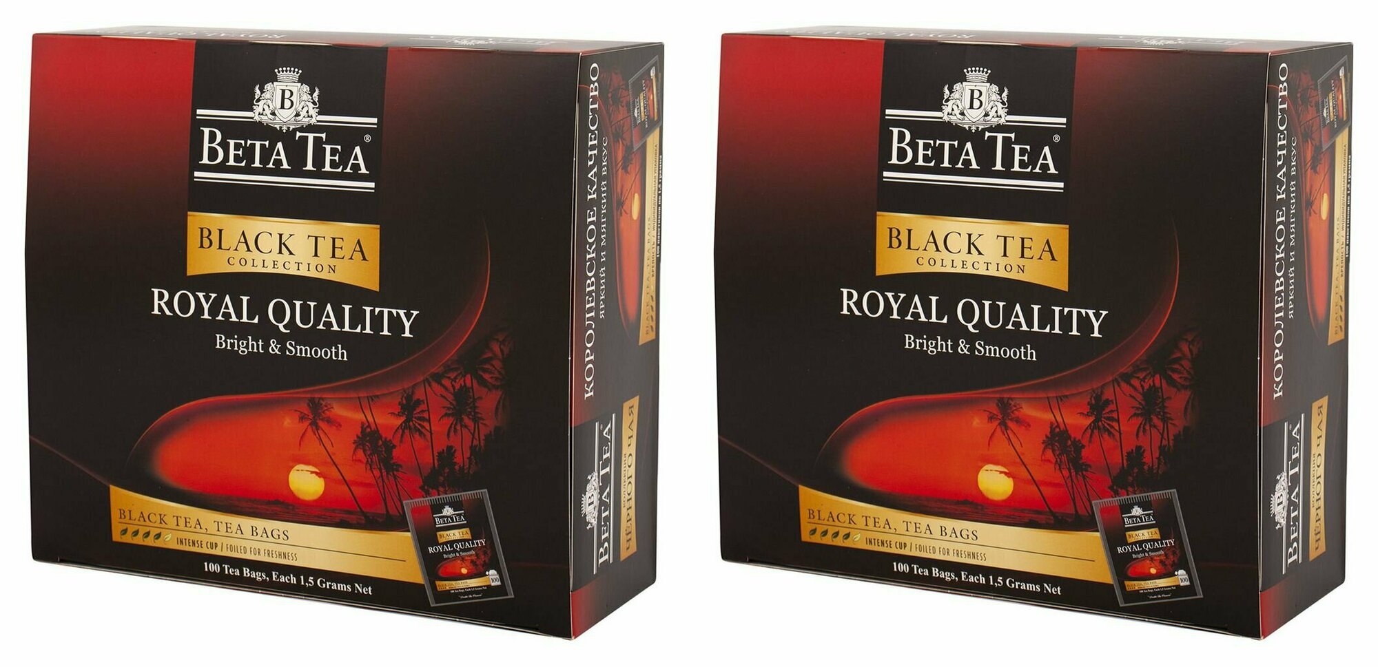 Beta Tea Чай в пакетиках Чёрный Королевское качество 100 шт 2уп