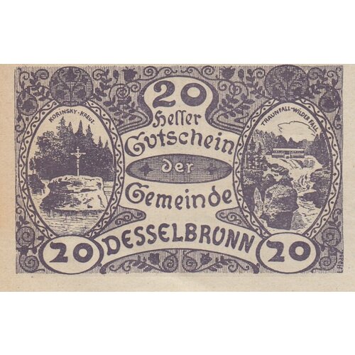 Австрия, Дессельбрун 20 геллеров 1920 г.