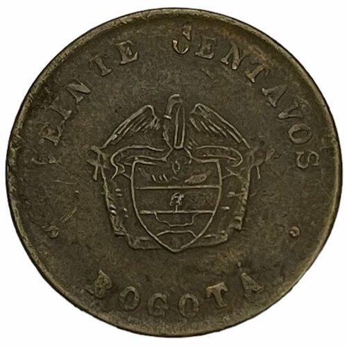 Колумбия, Лепрозорий 20 сентаво 1901 г. клуб нумизмат монета 20 сентаво колумбии 1901 года бронза лепрозорий