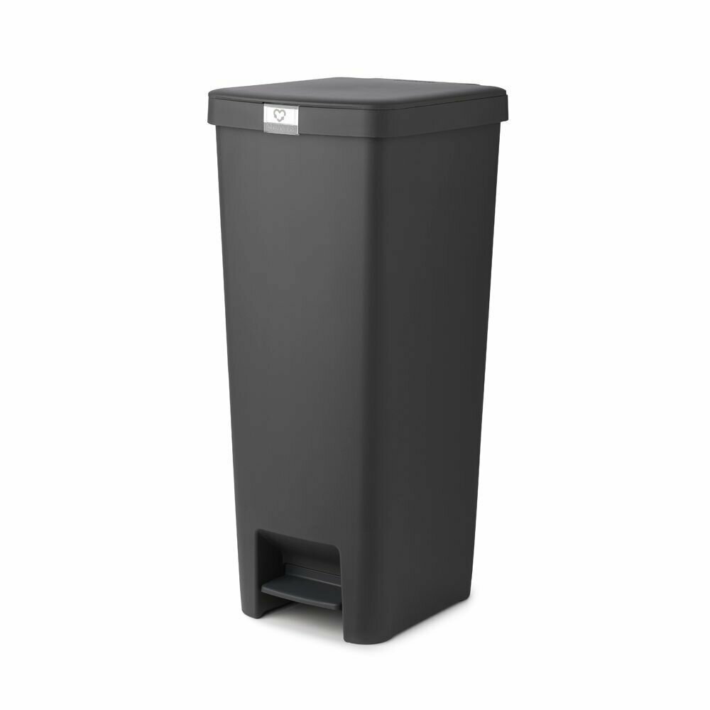 Мусорный бак с педалью 40 л Brabantia StepUp тёмно-серый - фото №1