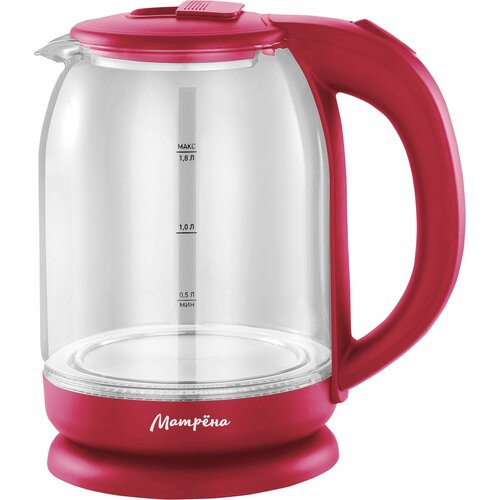 Чайник электрический 18Л 1500ВТ диск стекло внутр подсв 105226 вишн матрена 243300₽