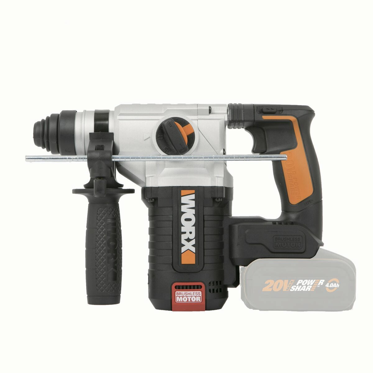 Перфоратор аккумуляторный бесщеточный WORX WX380.9 20В без АКБ и ЗУ