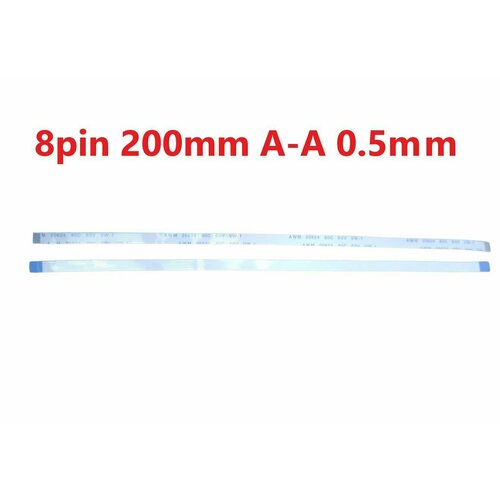 Шлейф FFC 8-pin Шаг 0.5mm Длина 20cm Прямой A-A AWM 20624 80C 60V VW-1 шлейф ffc 24 pin шаг 0 5mm длина 20cm обратный a b awm 20624 80c 60v vw 1