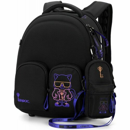 GROOC Рюкзак молодежный 38 х 28 х 15 см, эргономичная спинка, наполнение: мешок, сумка-пенал, GROOC 16, 16-10