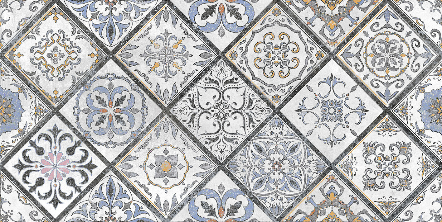 фото Настенная плитка Laparet Etnis Мозаика Серый 18-00-06-3654 30х60