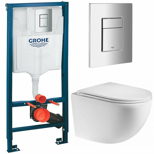 Инсталляция Grohe Solido 38811000 + унитаз Teymi Lina Vortex T40110 безободковый торнадо с сиденьем инсталляция grohe solido 38811000 унитаз teymi lina vortex t40110 безободковый торнадо с сиденьем