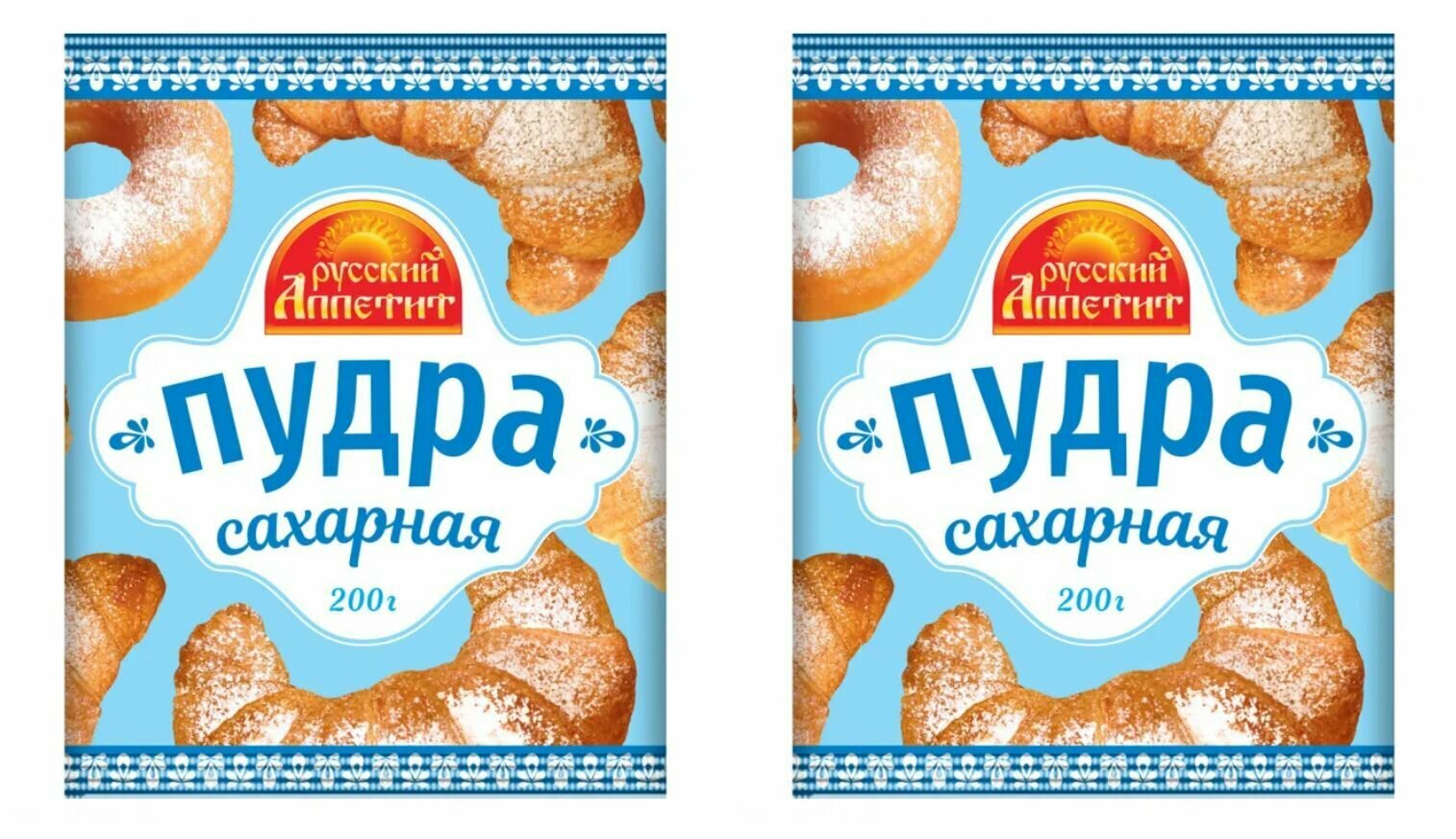 Русский аппетит Сахарная пудра, 200 гр, 2 шт