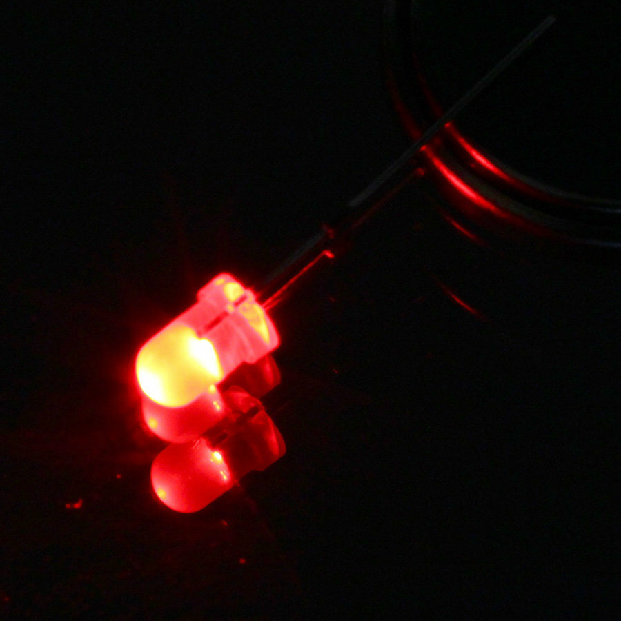 Светодиод 3мм, цвет красный, красная линза 3V, упаковка 10 штук
