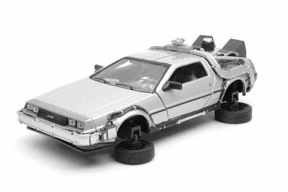 Delorean DMC-12 from movie back to future ii 1989 grey (со складывающимися колесами)