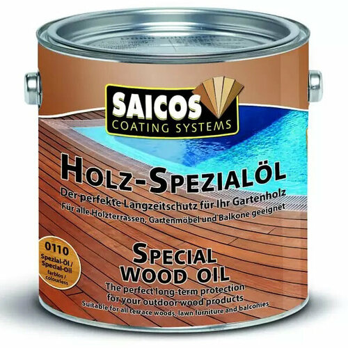 Тонировка Saicos Special Wood Oil (Сайкос Спешиал Вуд Ойл) 2.50л. тик 0118