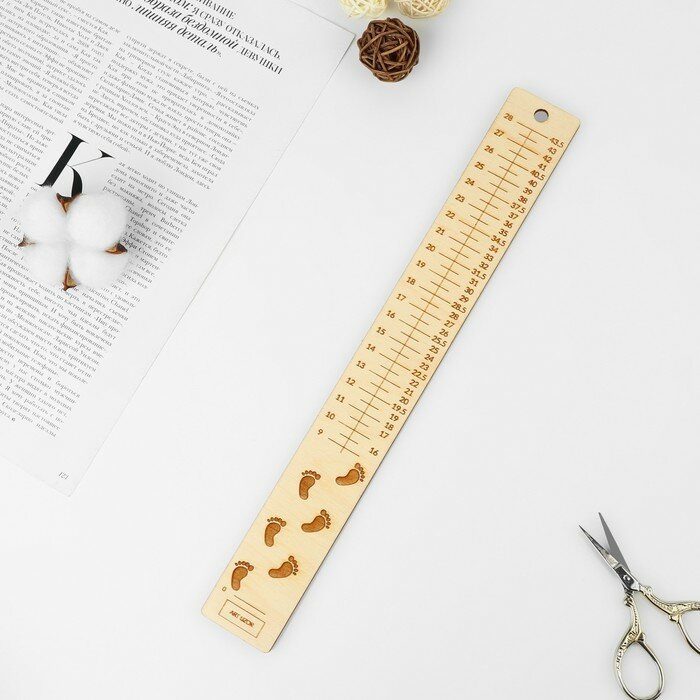 Линейка для определения размера ноги, 40 × 31,3 см