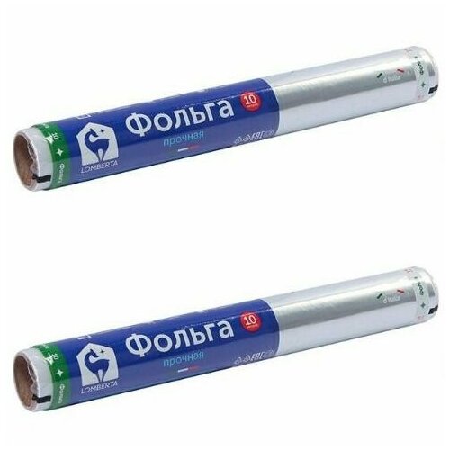 Фольга экстрапрочная, Lomberta, 10 м, 14 мкм, 2 шт серебристый