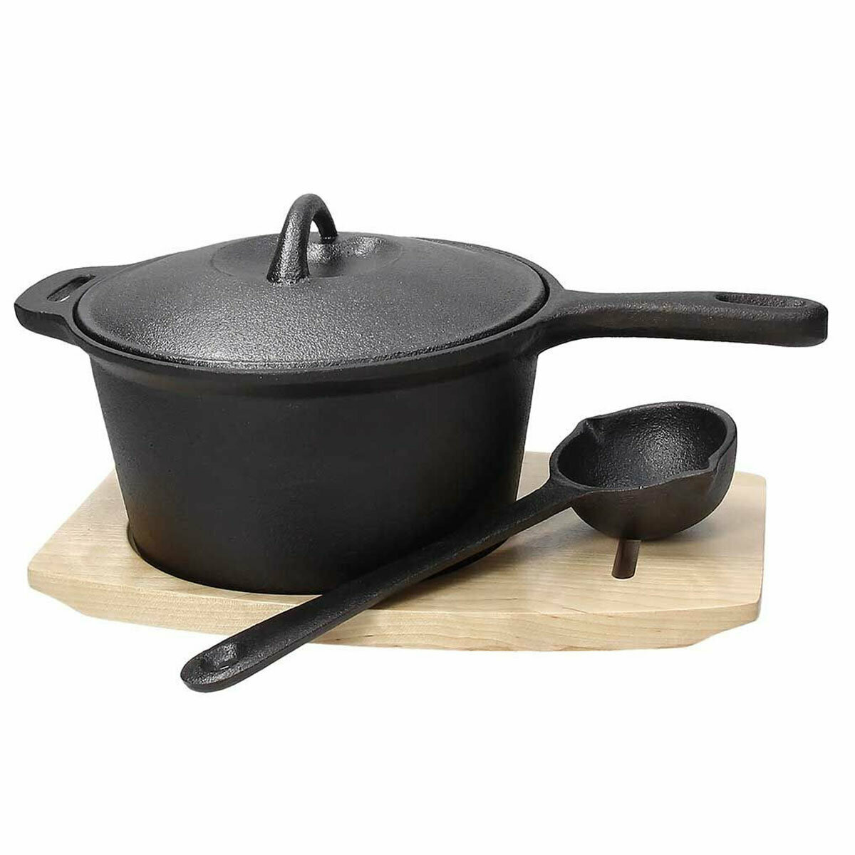 Ковш чугунный Tognana Fusion Taste с половником и деревянной подставкой - фото №2