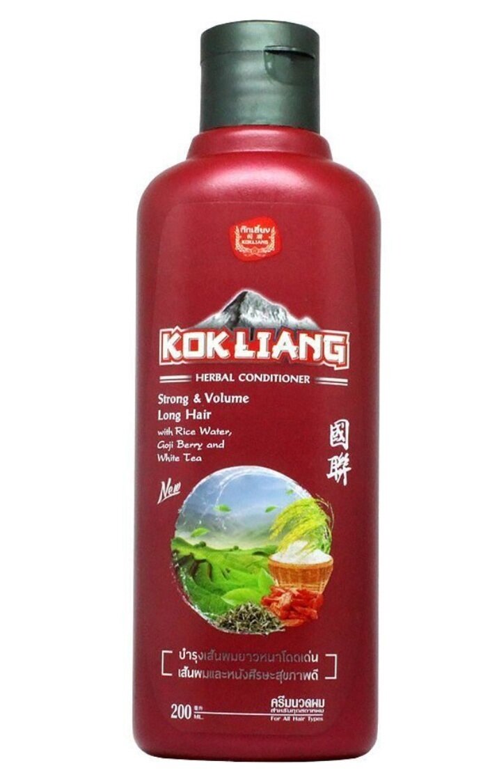Kokliang Тайский безсульфатный травяной кондиционер для силы и объема волос Herbal Conditioner Strong & Volume Long Hair, 200мл