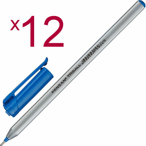 Ручка шариковая неавтоматическая PENSAN TRIBALL -синяя-1,0мм EN71 ( 12 шт ) ручка шариковая не прозрачный корус pensan triball синяя масло игла 1 0мм трехгранный корп арт 1003 количество в наборе 24 шт