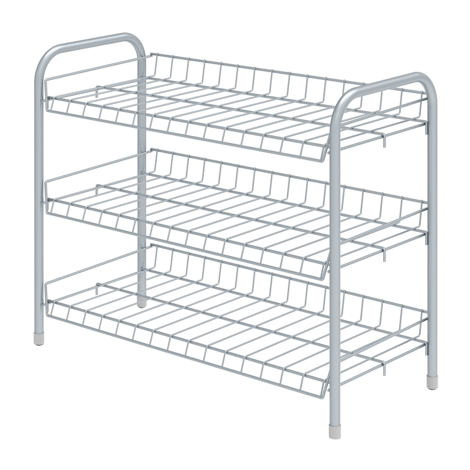 фото Этажерка для обуви НИКА ЭТ-5, матовый серый, 3 полки