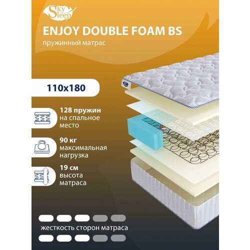 Ортопедический матрас SkySleep с зависимыми пружинами ENJOY DOUBLE FOAM BS на кровать 110x180