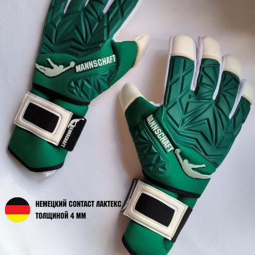 фото Вратарские перчатки , размер 10, зеленый mannschaft