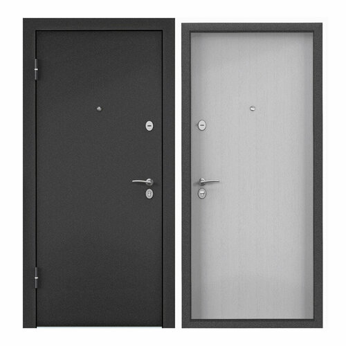 Дверь входная Torex для квартиры Terminal-B 860х2050 левый, тепло-шумоизоляция, антикоррозийная защита, замки 3-го класса защиты, темно-серый/белый
