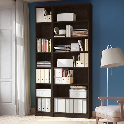 Стеллаж Стоп Мебель Билли 02 размер 120х237х28 Венге 13580₽