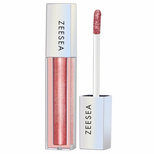 ZeeSea Тени для век Glitter Liquid Eyeshadow жидкие, тон 15 pink coral