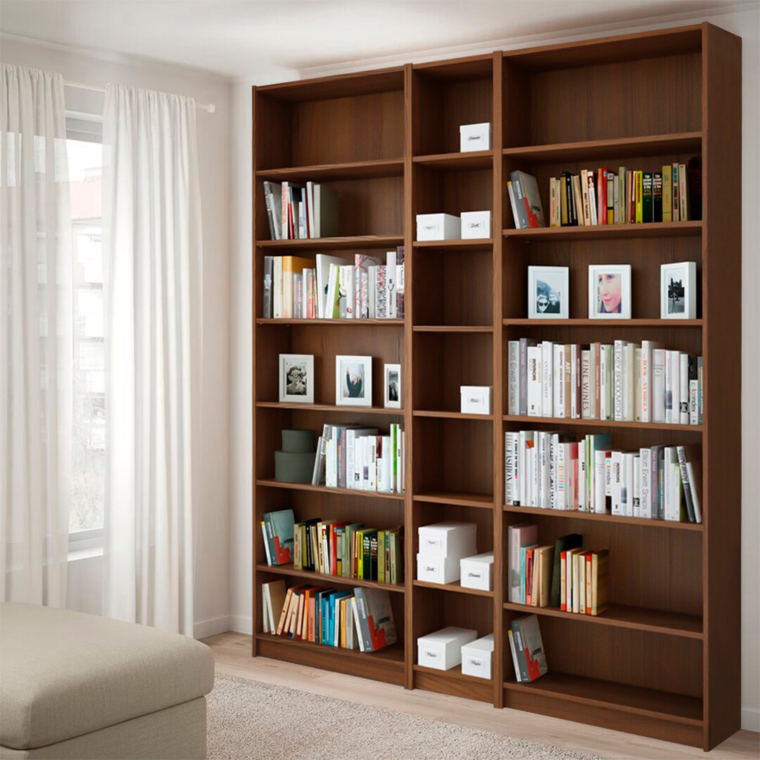 Стеллаж Билли 06 IKEA Орех Экко 9459 200*28*237 см, Коричневый Фиеста