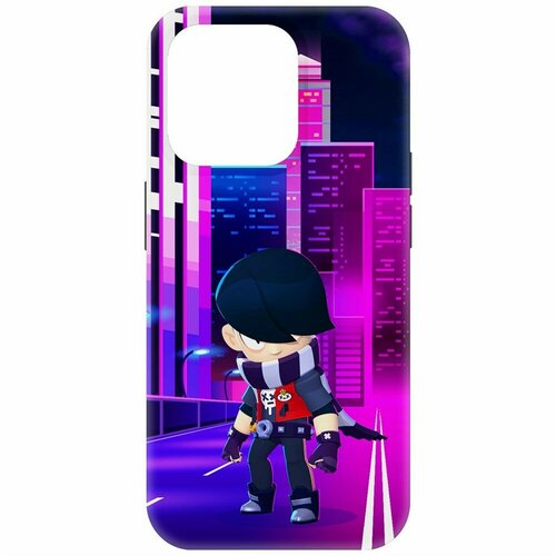 Чехол-накладка Krutoff Soft Case Brawl Stars - Эдгар для iPhone 15 Pro черный чехол накладка krutoff soft case brawl stars эдгар для infinix gt 10 pro черный