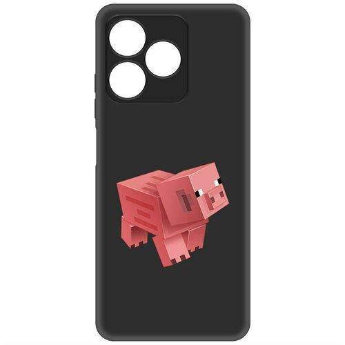 Чехол-накладка Krutoff Soft Case Minecraft-Свинка для Realme C53 черный чехол накладка krutoff soft case minecraft свинка для realme c33 черный