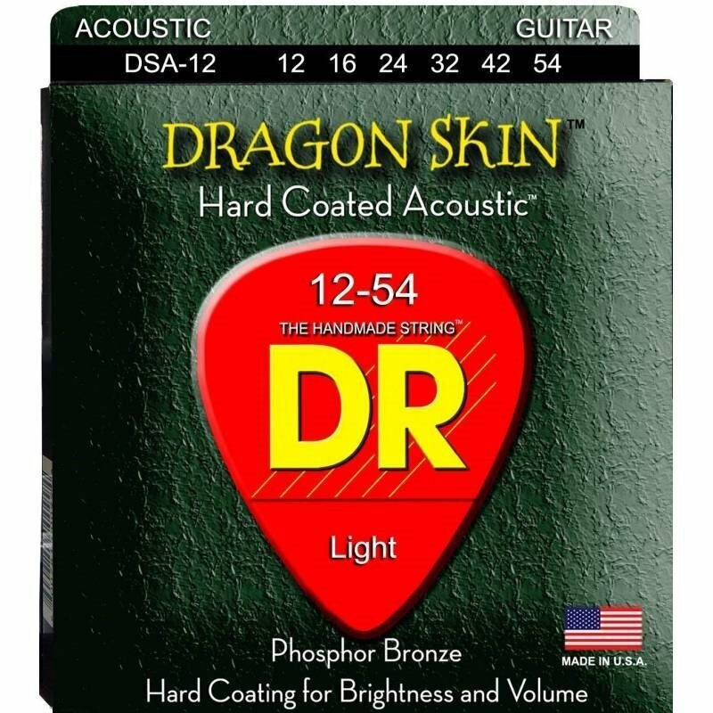 Струны для акустической гитары DR DSA-12 (12-54) Dragon Skin