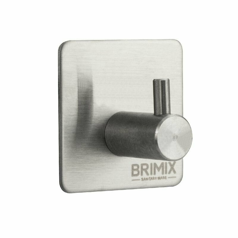 фото BRIMIX - Крючок одинарный высокопрочный, самоклейка без сверления, из нержавеющей стали SUS 304