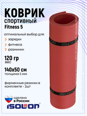 Коврик для фитнеса и гимнастики Isolon Fitness 5 мм, бордо