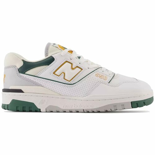 фото Кроссовки new balance, натуральная кожа, размер 8 us, белый, зеленый