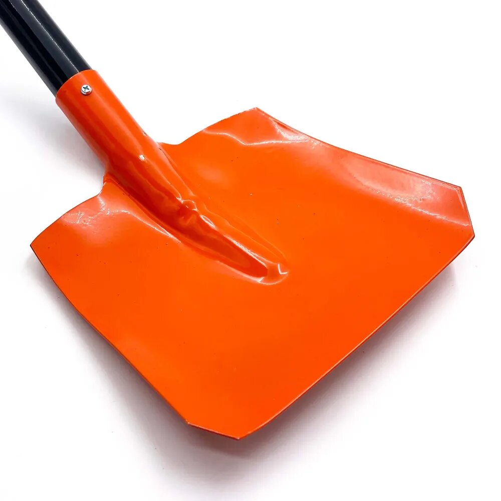Лопата автомобильная для снега, металлический ковш, оранжевая (длина - 65см, ширина ковша - 20см, V-ручка) - фотография № 3