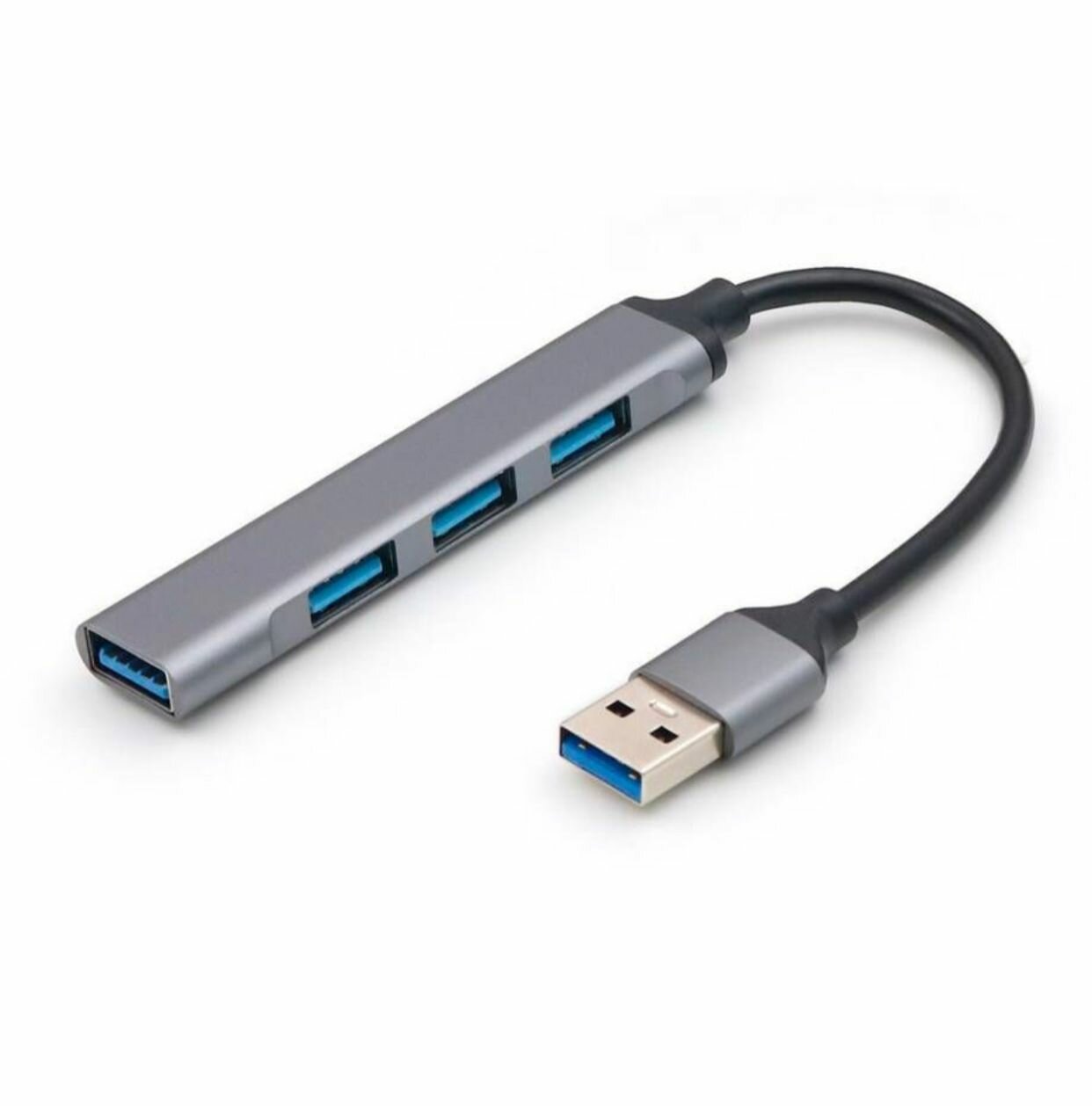 "Разветвитель для MacBook и ноутбуков" - 4 порта USB / HUB USB 3.0 на 4 USB/Серый