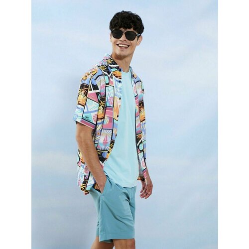 Рубашка , размер 44, мультиколор